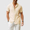 Short Sleeve Linen Shirt for Men - Beige