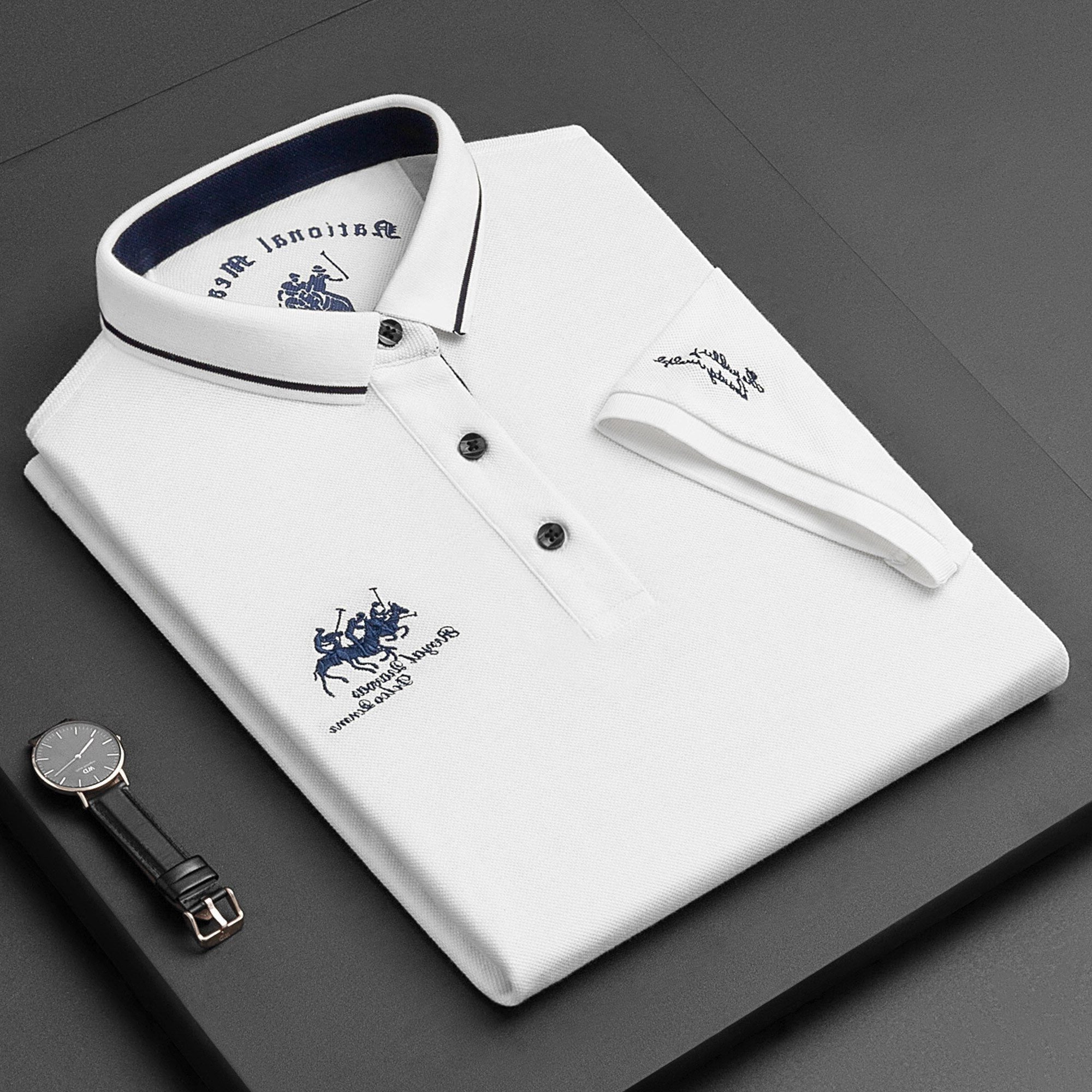 Short Sleeve Polo Shirt for Men - White