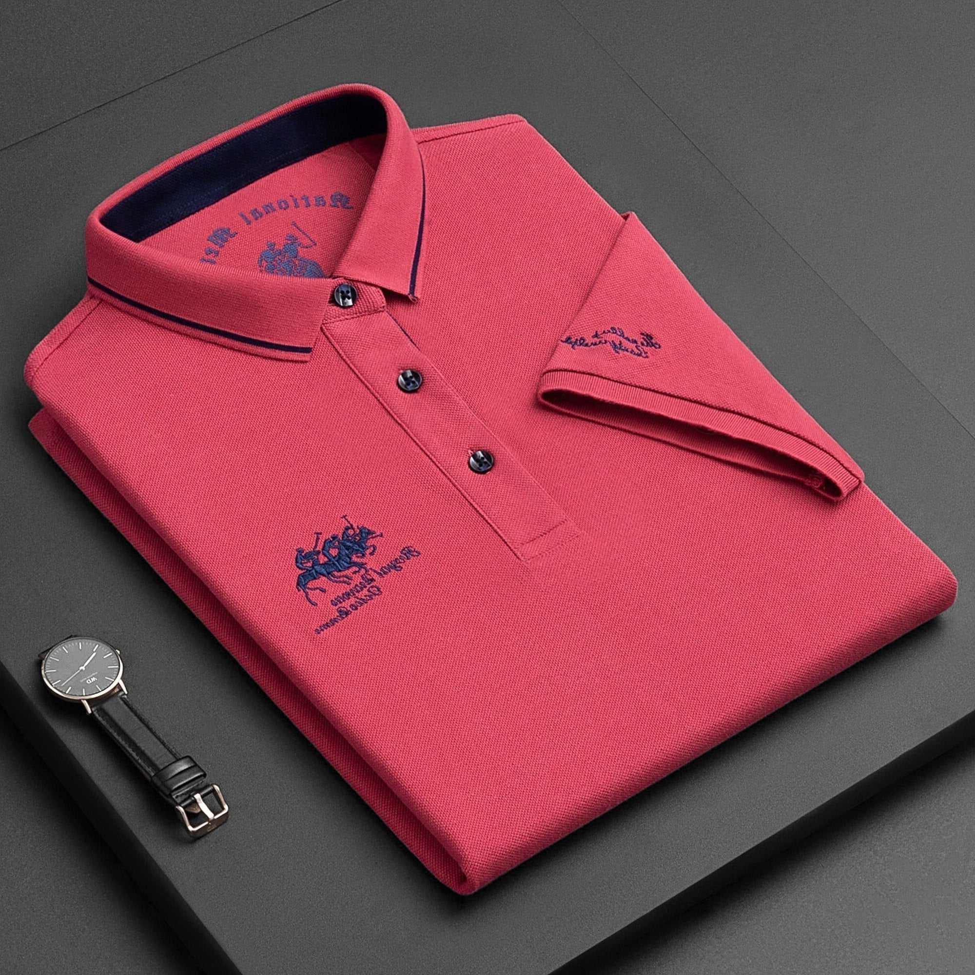Short Sleeve Polo Shirt for Men - Red