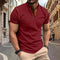 Short Sleeve Polo Shirt with Contrast Stitching for Men - Red