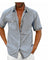 Short Sleeve Stand Collar Button-Down Shirt for Men - Grey