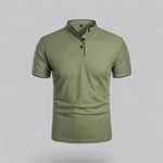 Short Sleeve Stand Collar Polo Shirt for Men - Green