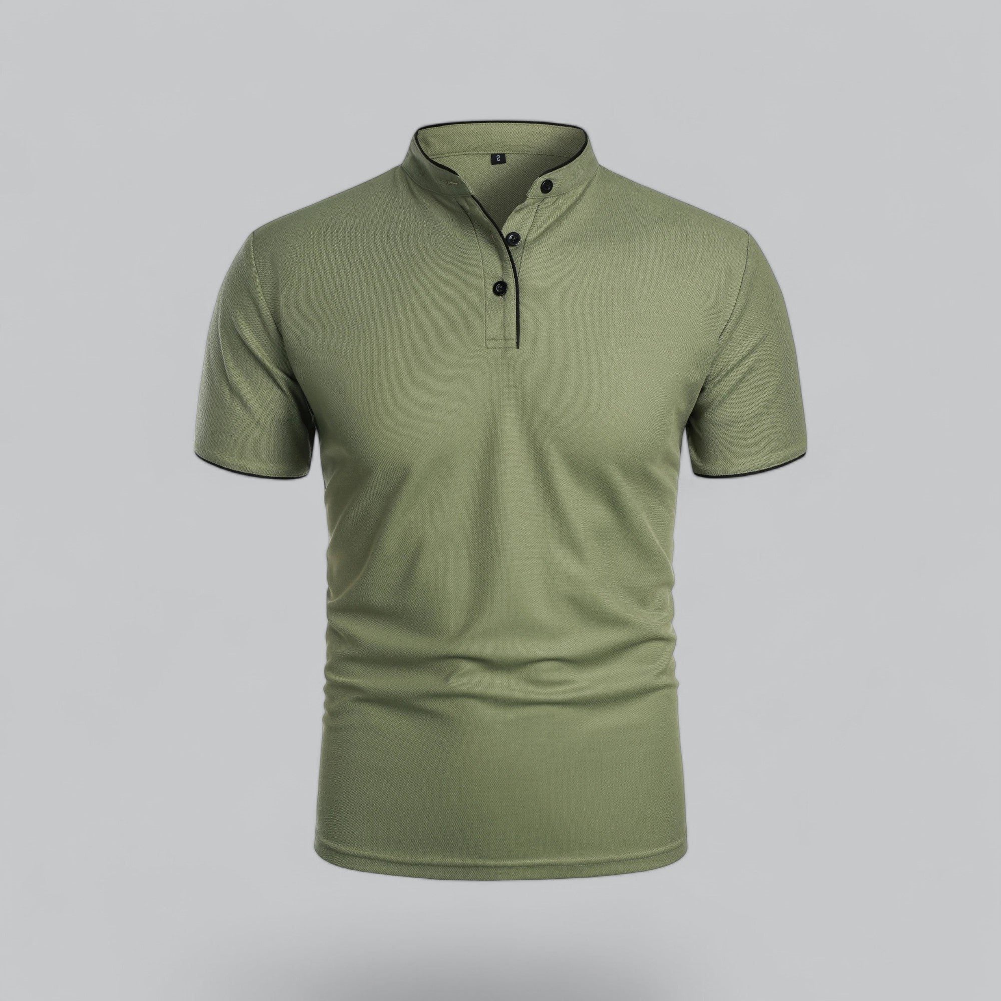Short Sleeve Stand Collar Polo Shirt for Men - Green