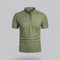 Short Sleeve Stand Collar Polo Shirt for Men - Green
