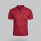 Short Sleeve Stand Collar Polo Shirt for Men - Dark Red