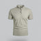 Short Sleeve Stand Collar Polo Shirt for Men - Light Grey