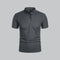 Short Sleeve Stand Collar Polo Shirt for Men - Dark Grey
