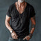 V-Neck Short Sleeve T-Shirt for Men - Black