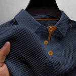 Short Sleeve Textured Polo Shirt for Men - Dark Blue