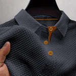 Short Sleeve Textured Polo Shirt for Men - Dark Gray