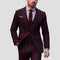 Slim Fit Blazer and Trousers Set for Men - Burgundy