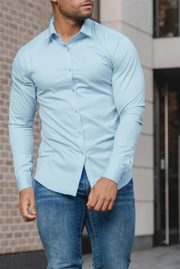 Slim Fit Button-Down Shirt for Men - View 16