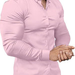 Slim Fit Button-Down Shirt for Men - Pink