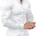 Slim Fit Button-Down Shirt for Men - White