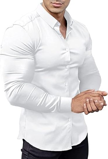 Slim Fit Button-Down Shirt for Men - White
