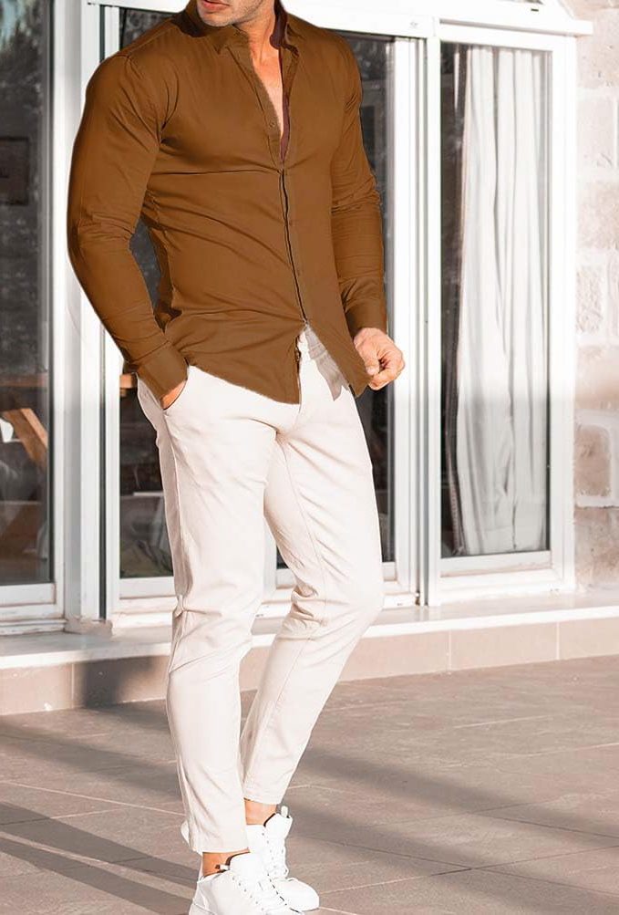 Slim Fit Button-Down Shirt for Men - View 4