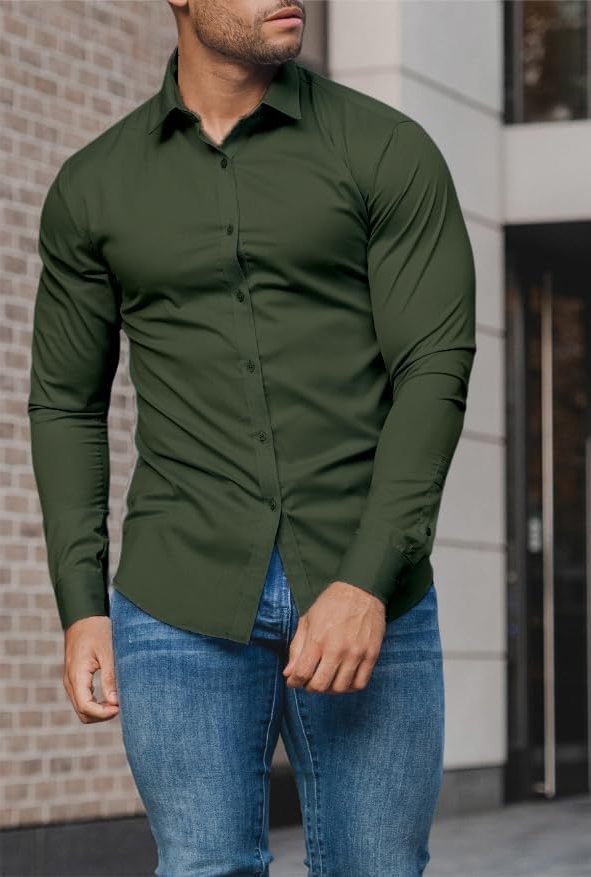 Slim Fit Button-Down Shirt for Men - View 8