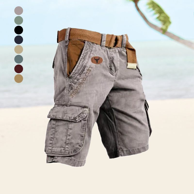 Slim Fit Cargo Shorts with Welt Pockets for Men - View 10