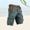 Slim Fit Cargo Shorts with Welt Pockets for Men - Blue