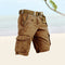 Slim Fit Cargo Shorts with Welt Pockets for Men - Brown