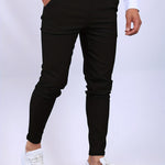 Slim Fit Chino Trousers for Men - Black