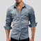 Slim Fit Denim Shirt with Long Sleeves for Men