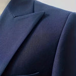 Slim Fit Double-Breasted Three-Piece Suit Set for Men