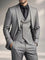 Slim Fit Double-Breasted Three-Piece Suit Set for Men
