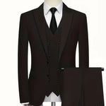 Slim Fit Double-Breasted Three-Piece Suit Set for Men