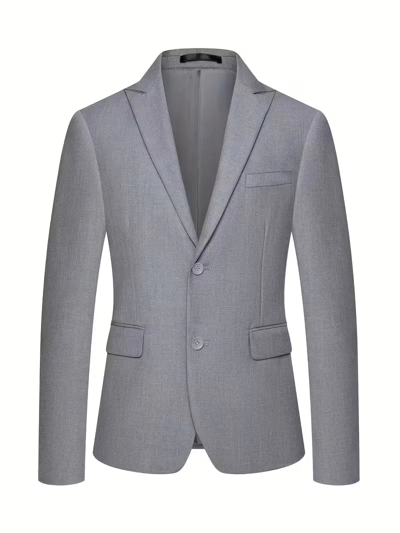 Slim Fit Double-Breasted Three-Piece Suit Set for Men
