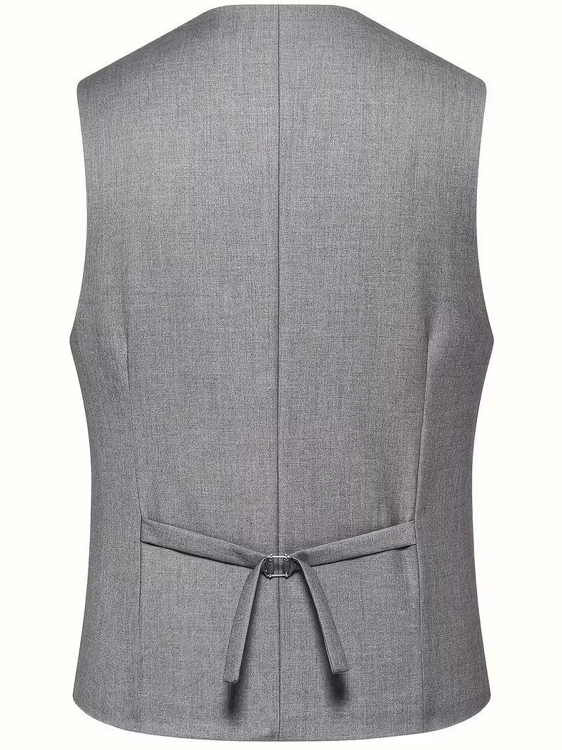 Slim Fit Double-Breasted Three-Piece Suit Set for Men