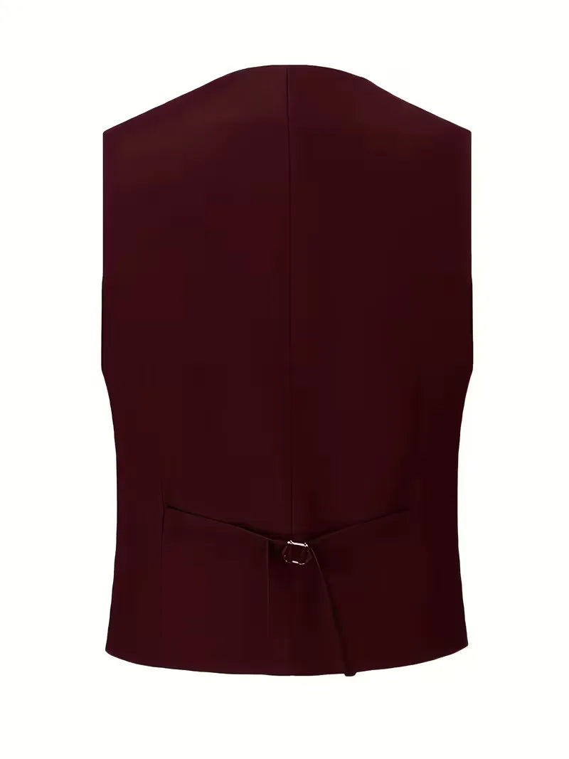 Slim Fit Double-Breasted Three-Piece Suit Set for Men