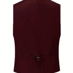 Slim Fit Double-Breasted Three-Piece Suit Set for Men