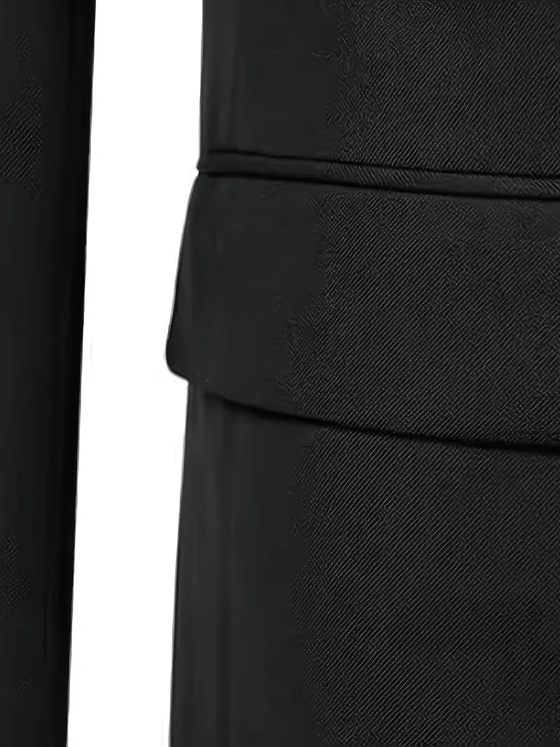 Slim Fit Double-Breasted Three-Piece Suit Set for Men