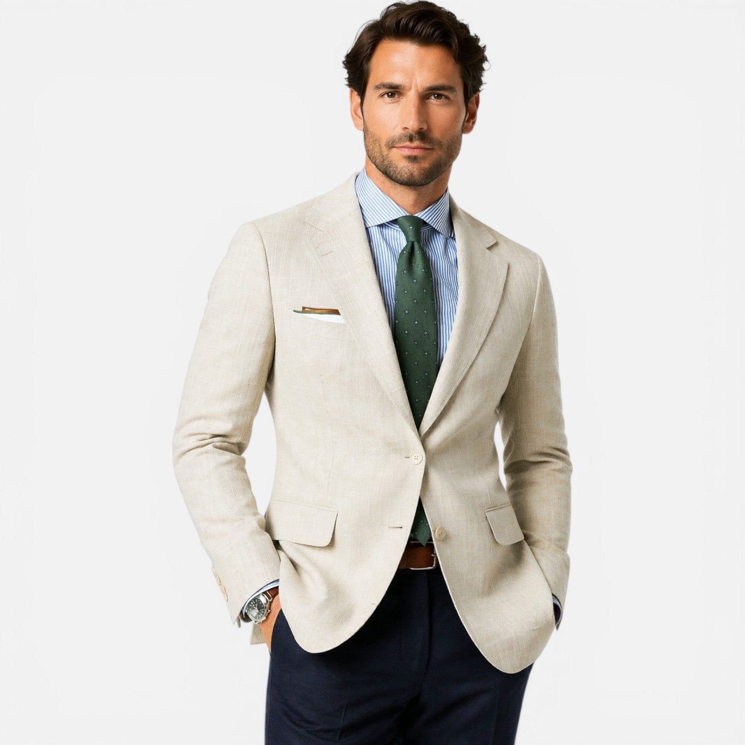 Slim Fit Linen Blazer for Men