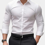 Slim Fit Long Sleeve Button-Down Shirt for Men