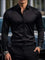 Slim Fit Long Sleeve Button-Down Shirt for Men - Black
