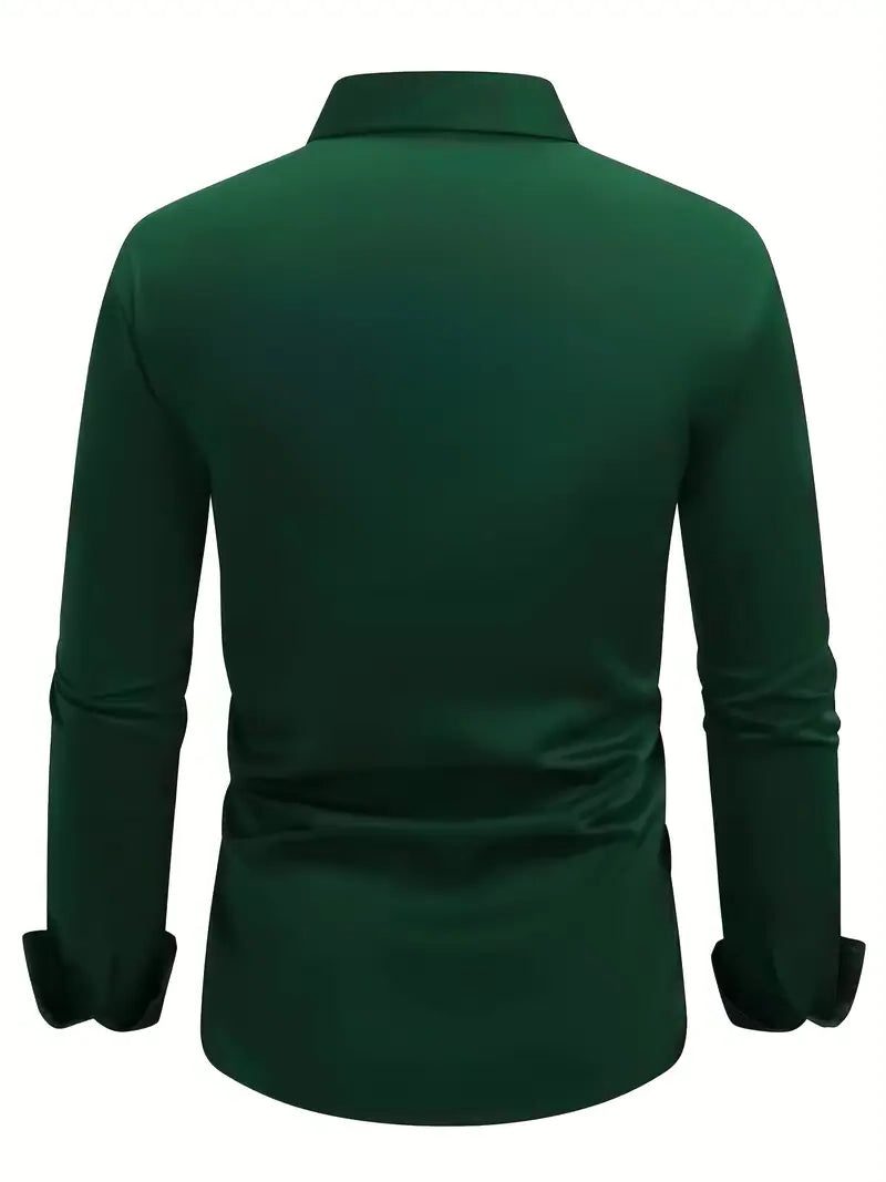 Slim Fit Long Sleeve Button-Down Shirt for Men - View 19