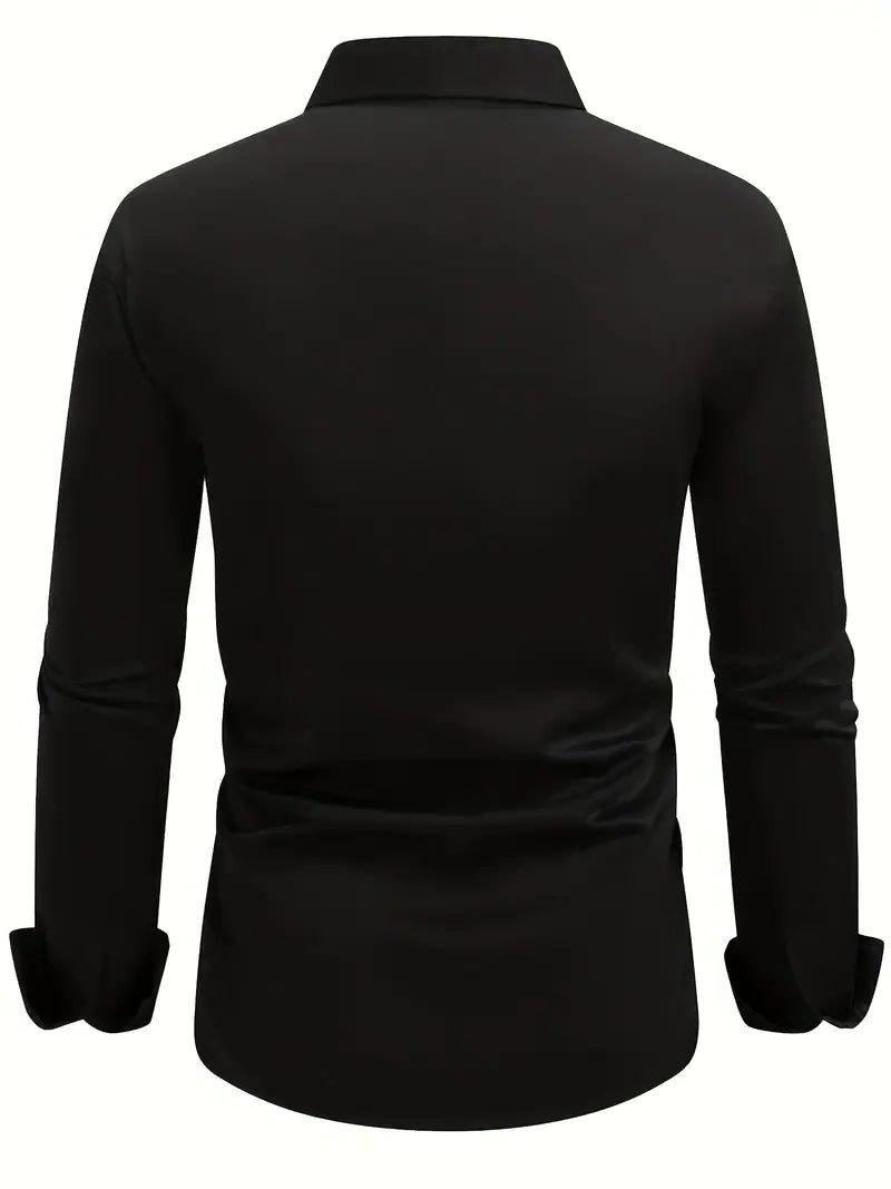 Slim Fit Long Sleeve Button-Down Shirt for Men - View 20