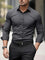 Slim Fit Long Sleeve Button-Down Shirt for Men - Dark Grey