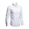 Slim Fit Long Sleeve Button-Up Shirt for Men - White