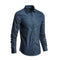 Slim Fit Long Sleeve Button-Up Shirt for Men - Dark Blue