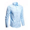 Slim Fit Long Sleeve Button-Up Shirt for Men - Light Blue