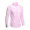 Slim Fit Long Sleeve Button-Up Shirt for Men - Pink