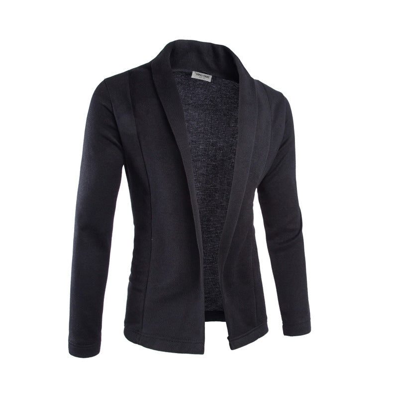 Slim Fit Stretch Blazer for Men - Black