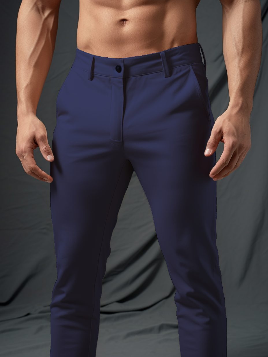 Slim Fit Stretch Chino Trousers for Men - View 11