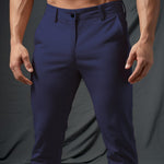 Slim Fit Stretch Chino Trousers for Men - View 11