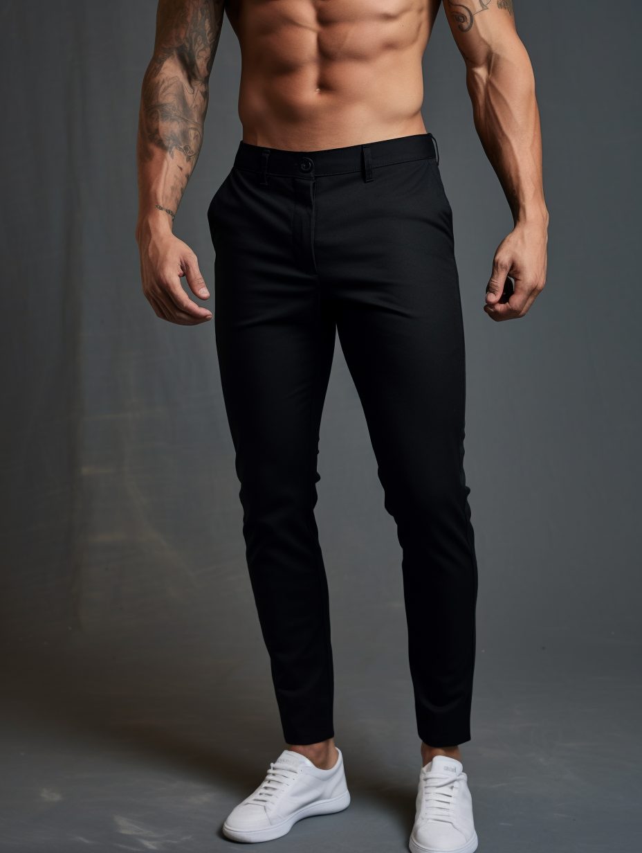 Slim Fit Stretch Chino Trousers for Men - View 13