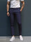 Slim Fit Stretch Chino Trousers for Men - Navy Blue