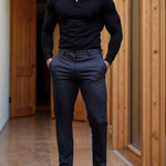 Slim Fit Stretch Chino Trousers for Men - View 5
